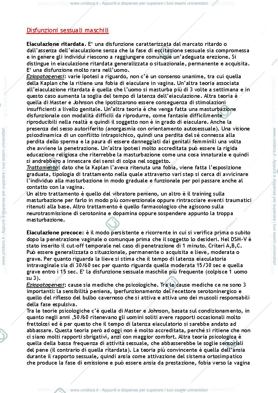 Anteprima pagina 1 — Ripasso con domande e risposte "Psicologia e Psicopatologia del Comportamento Sessuale"