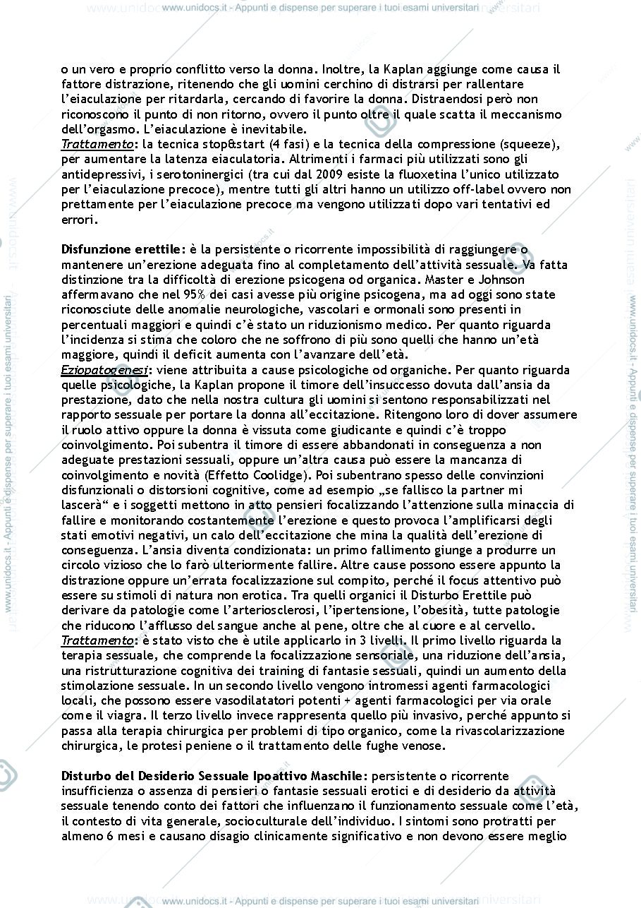 Anteprima pagina 2 — Ripasso con domande e risposte "Psicologia e Psicopatologia del Comportamento Sessuale"