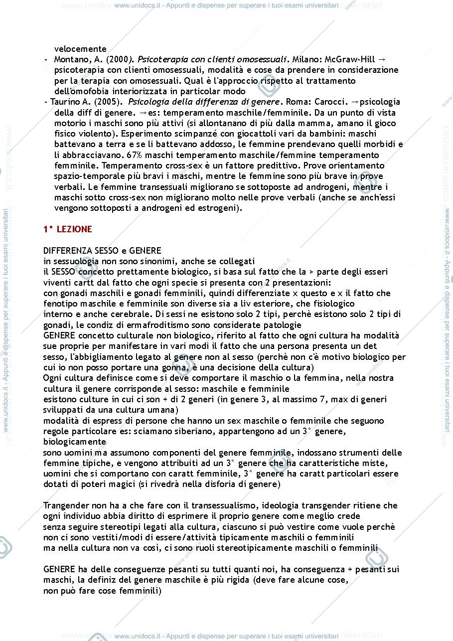 Anteprima pagina 2 — Appunti lezioni Psicologia e Psicopatologia del Comportamento Sessuale