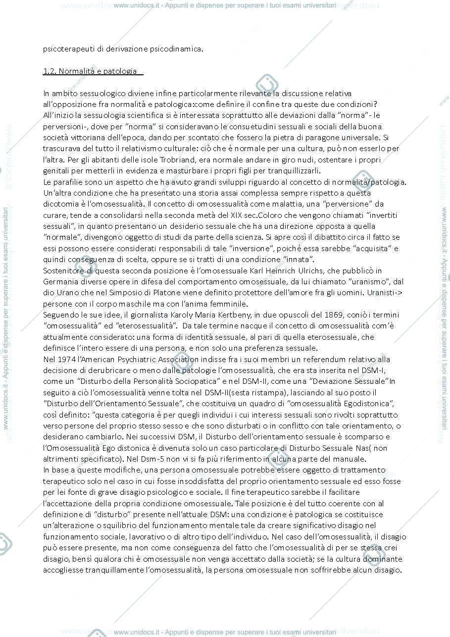 Anteprima pagina 3 — Riassunto "Trattato di Psicologia e Psicopatologia del Comportamento Sessuale"