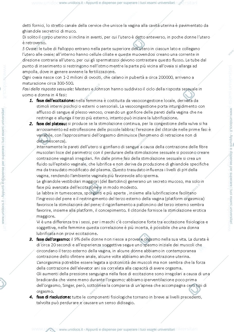 Anteprima pagina 5 — Riassunto "Trattato di Psicologia e Psicopatologia del Comportamento Sessuale"