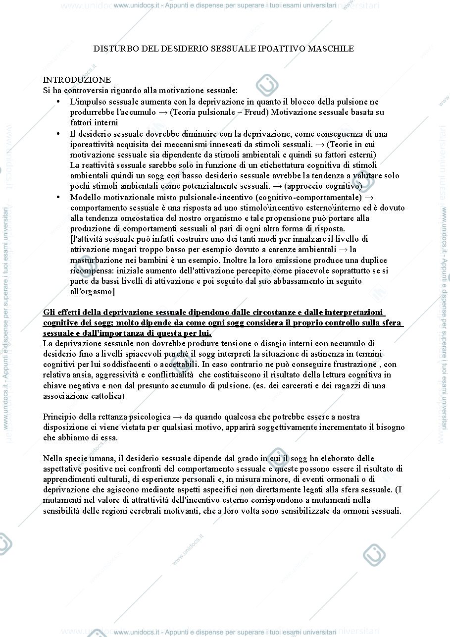Anteprima pagina 1 — "Disturbo del Desiderio Sessuale Ipoattivo Maschile"