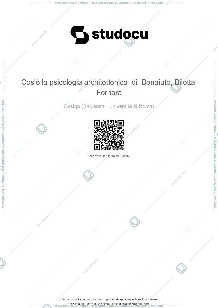 Anteprima pagina 1 — Cos'è la psicologia architettonica