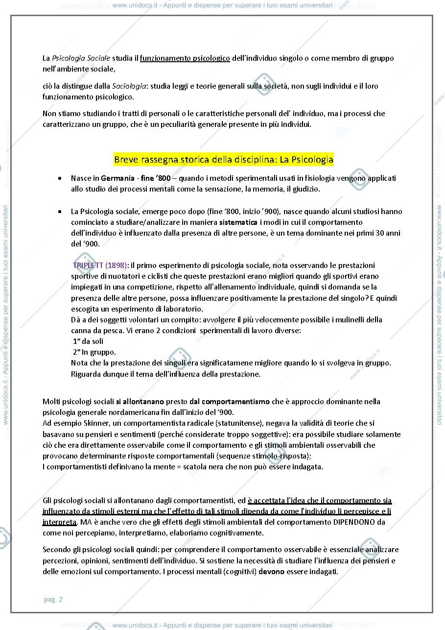 Anteprima pagina 2 — Appunti di psicologia sociale