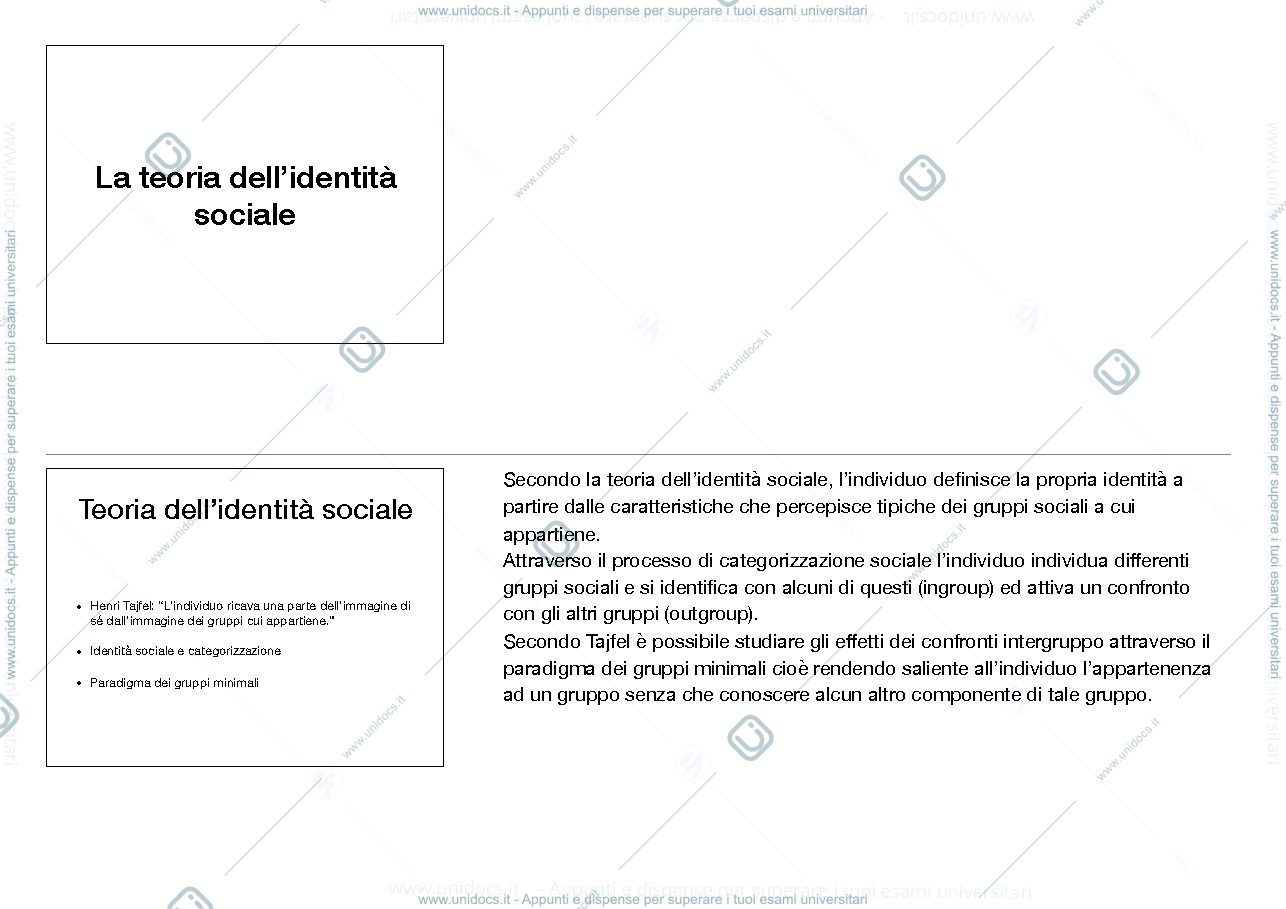 Anteprima pagina 1 — teoria dell'identità sociale