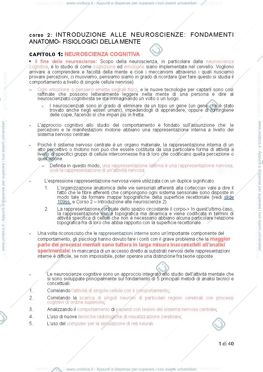 Anteprima pagina 1 — psicologia generale 