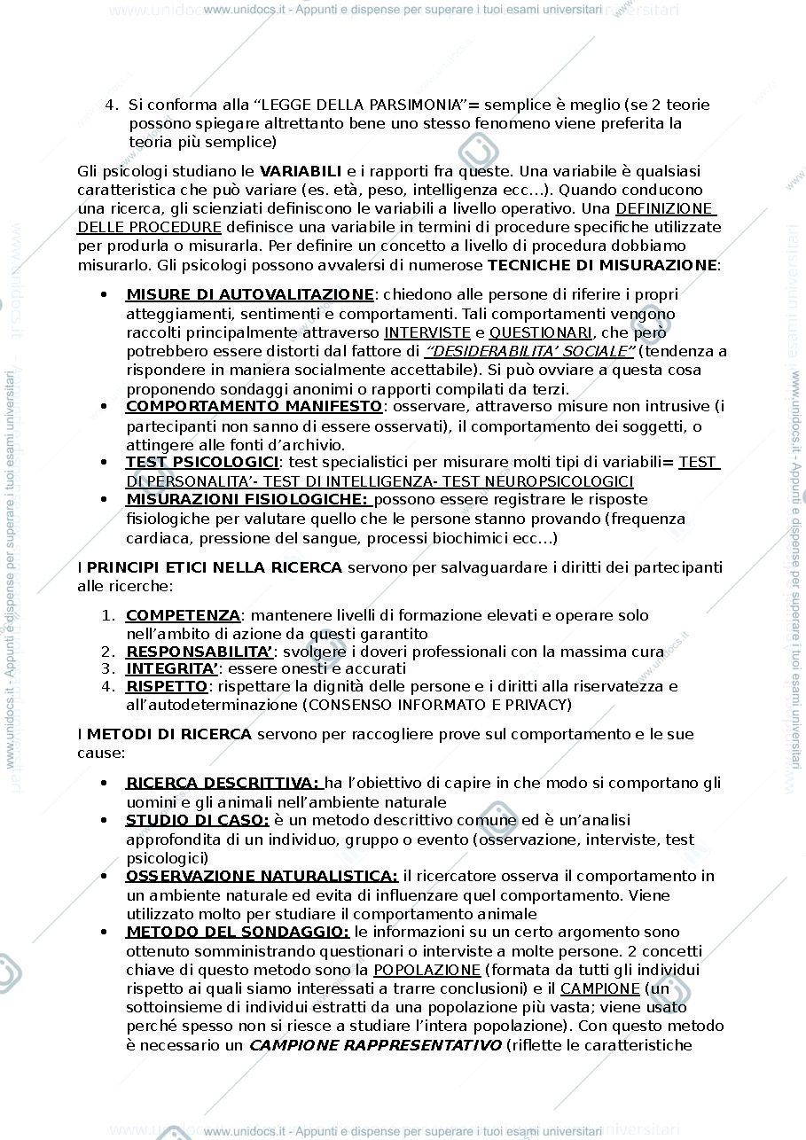 Anteprima pagina 3 — riassunto psicologia generale 