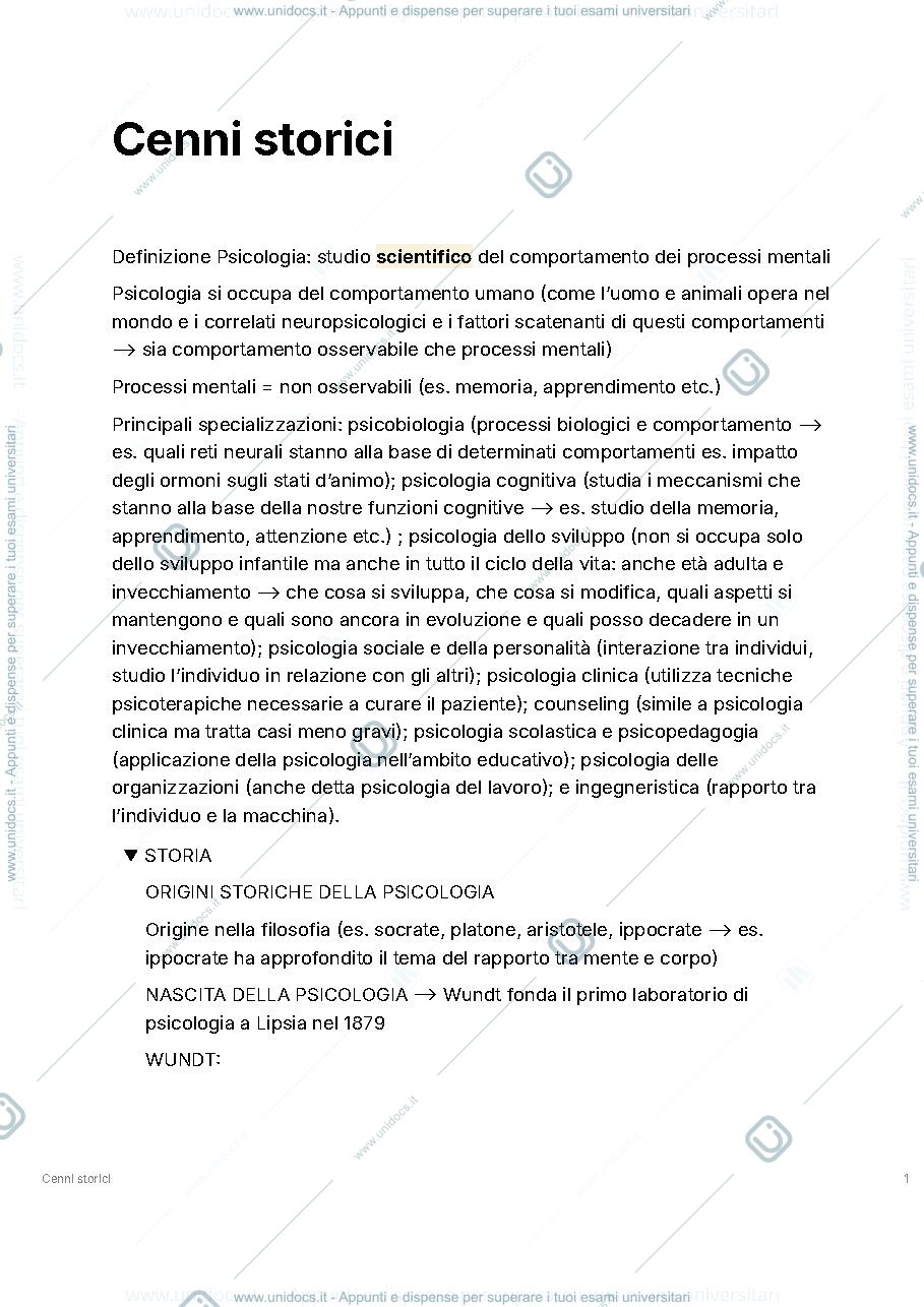 Anteprima pagina 1 — Cenni storici