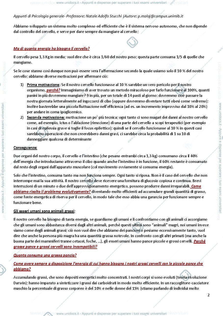 Anteprima pagina 2 — Appunti psicologia generale 