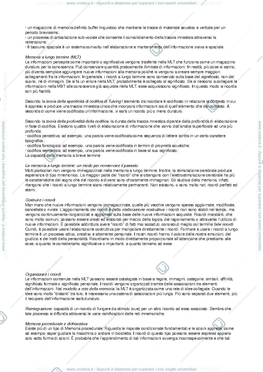 Anteprima pagina 2 — La memoria 