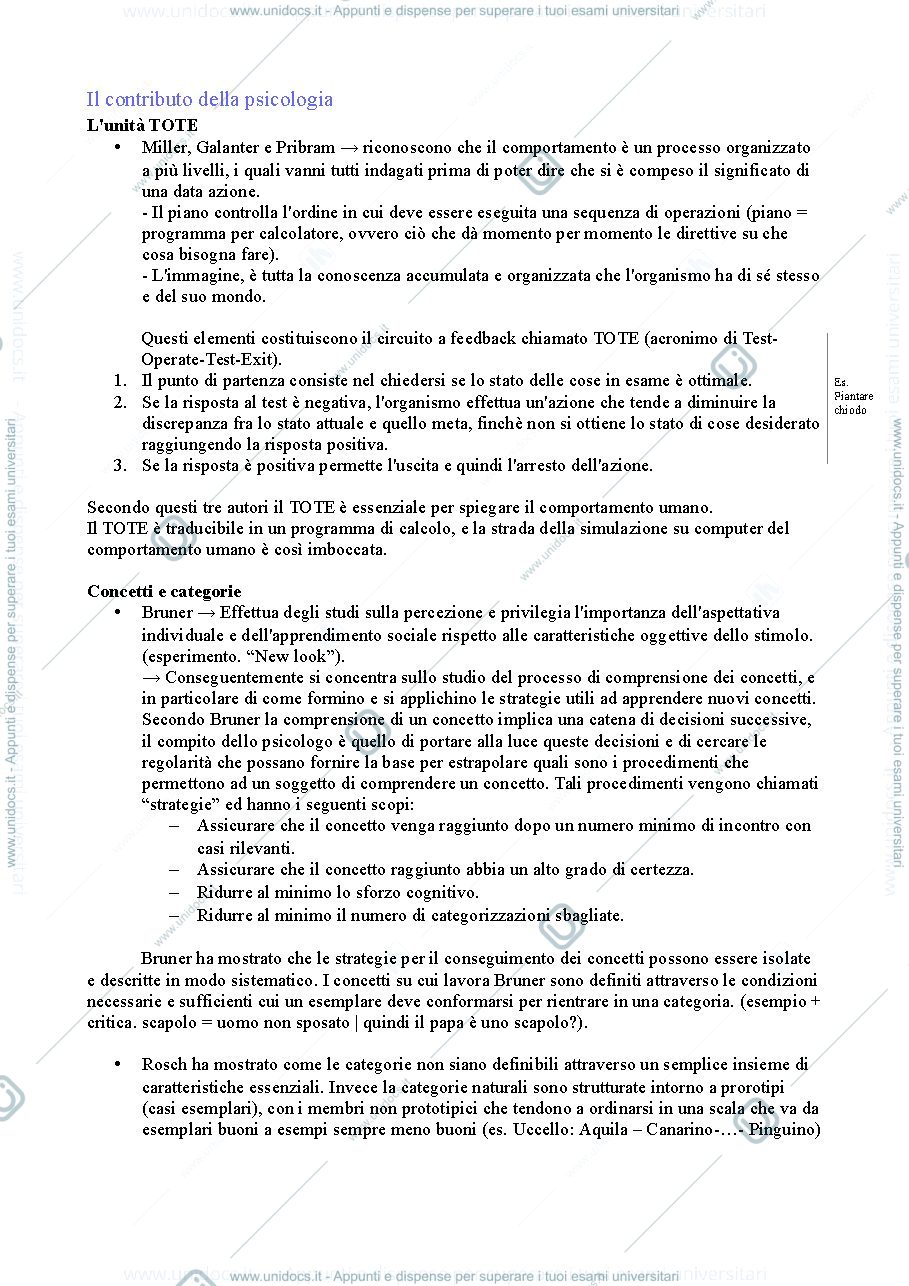 Anteprima pagina 3 — riassunto libro bara psicologia generale