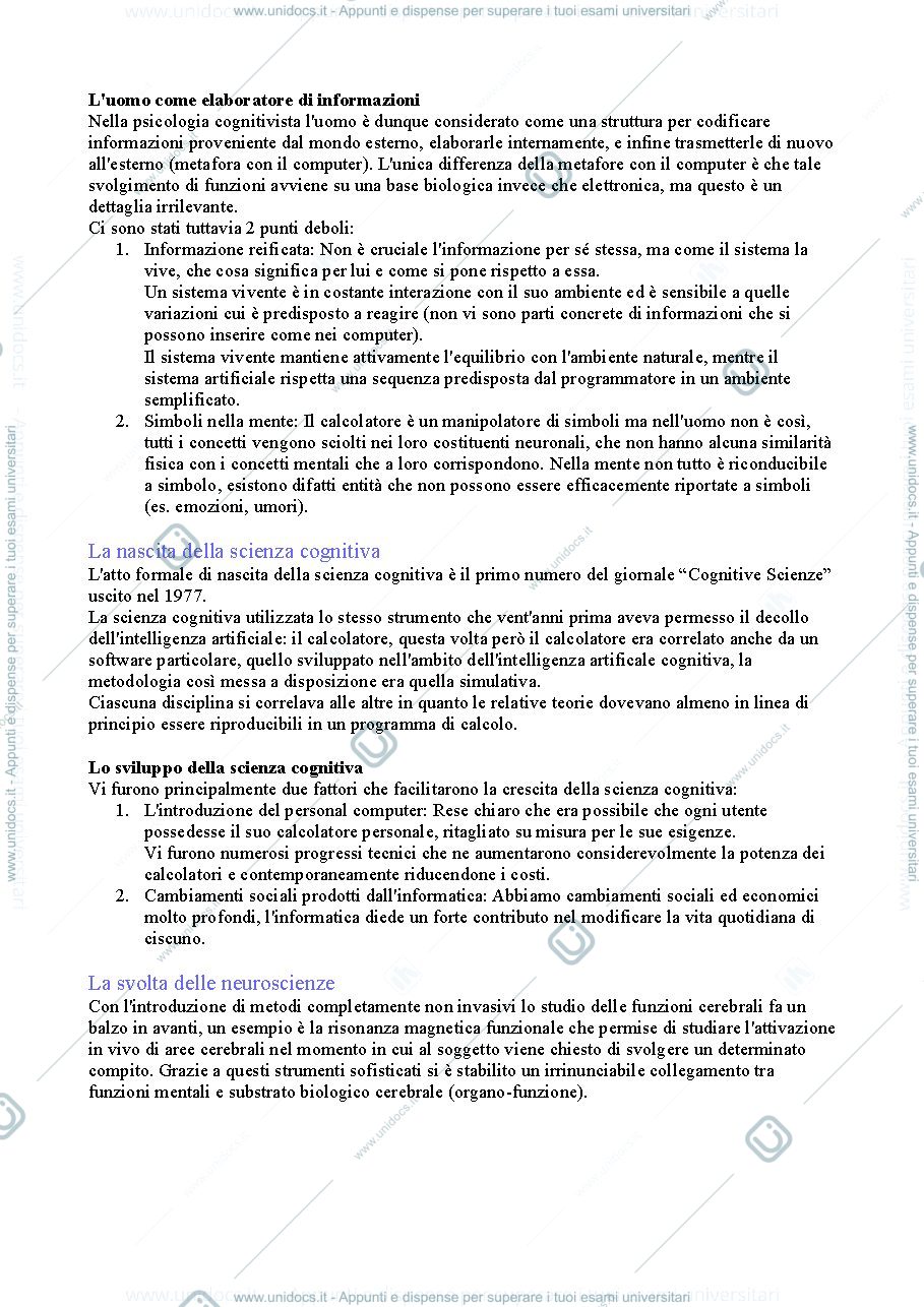 Anteprima pagina 4 — riassunto libro bara psicologia generale