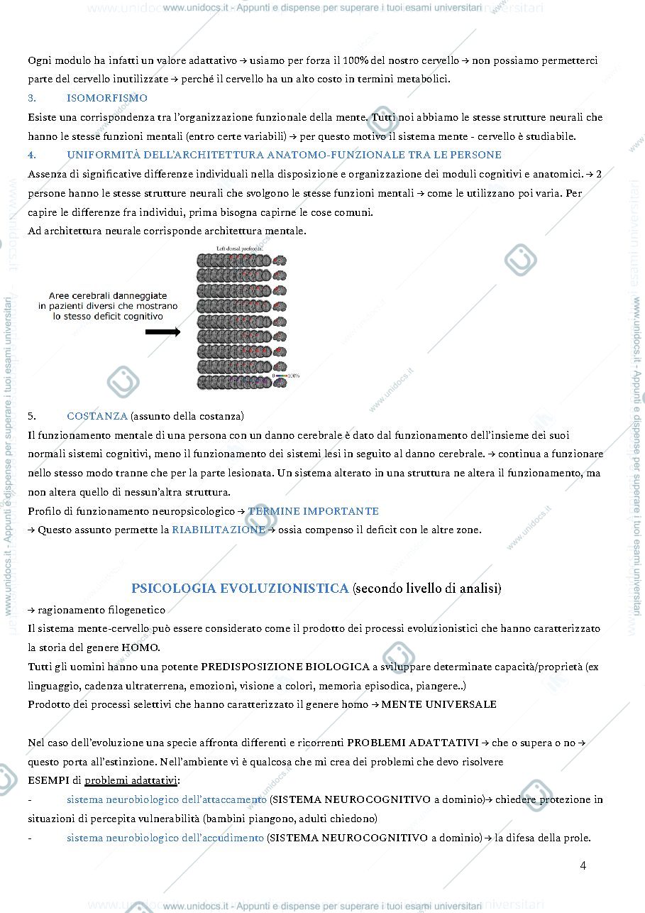 Anteprima pagina 4 — Psicologia generale appunti completi