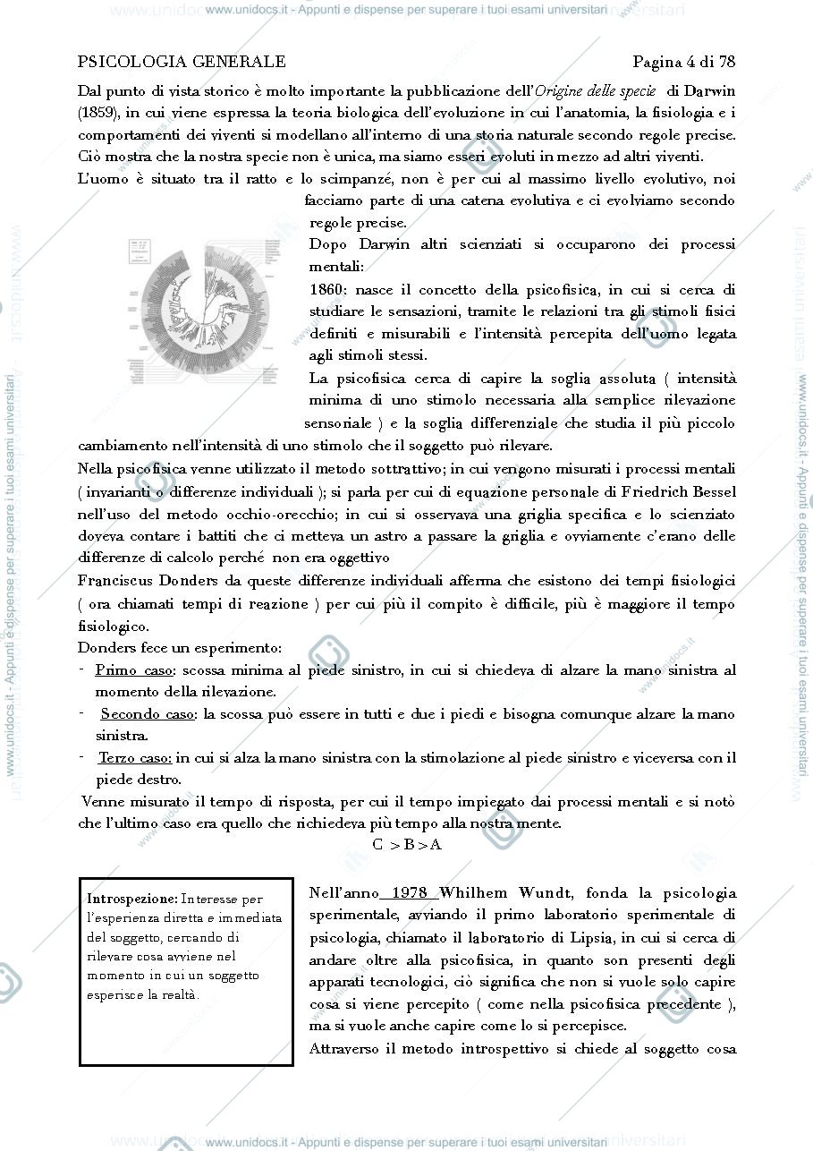 Anteprima pagina 4 — Psicologia generale primo esonero 