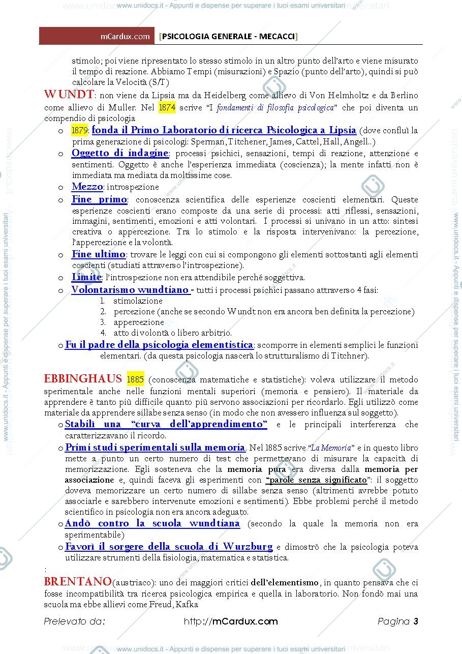 Anteprima pagina 3 — Riassunto "Manuale di Psicologia Generale"