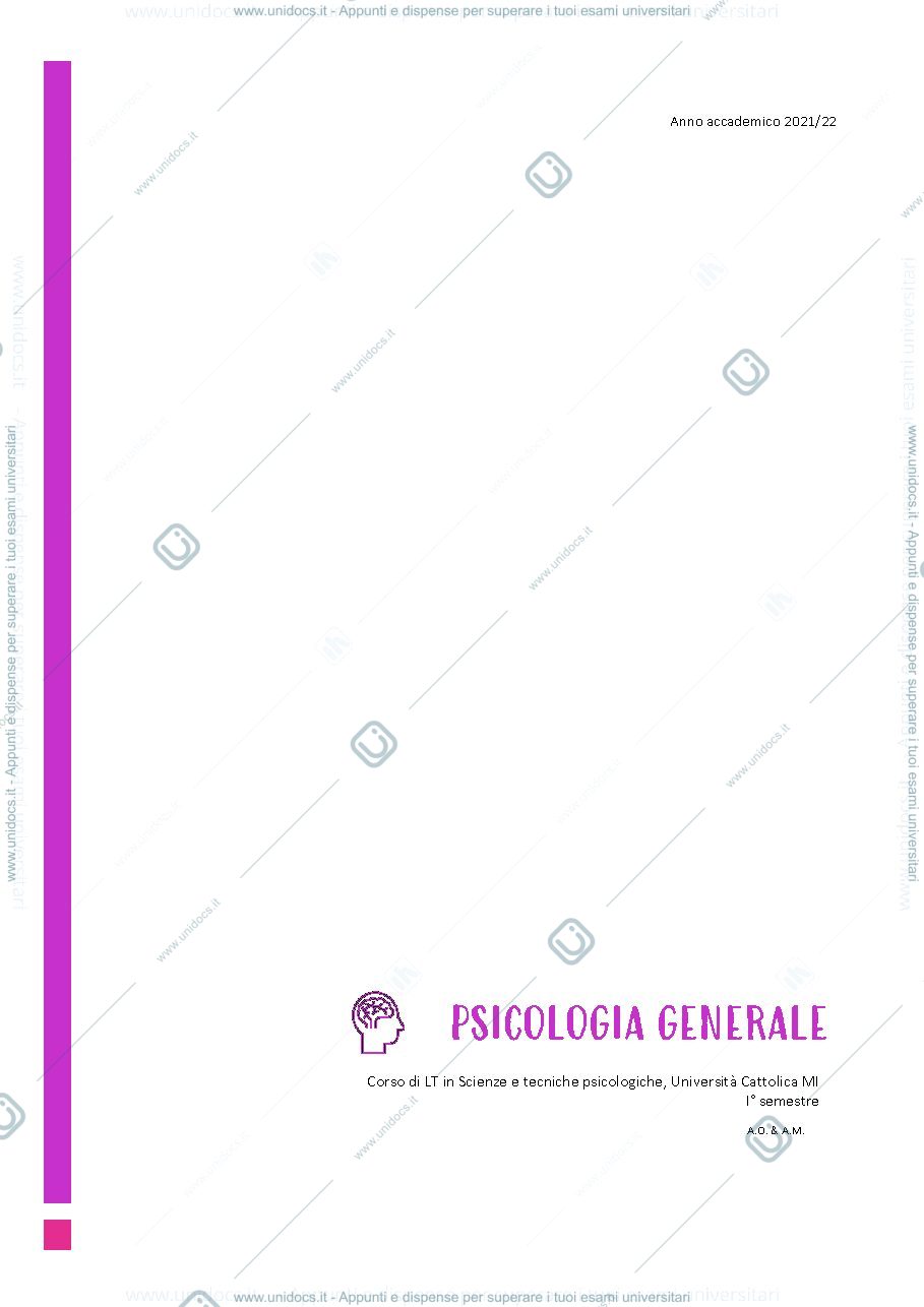Anteprima pagina 1 — psicologia generale 