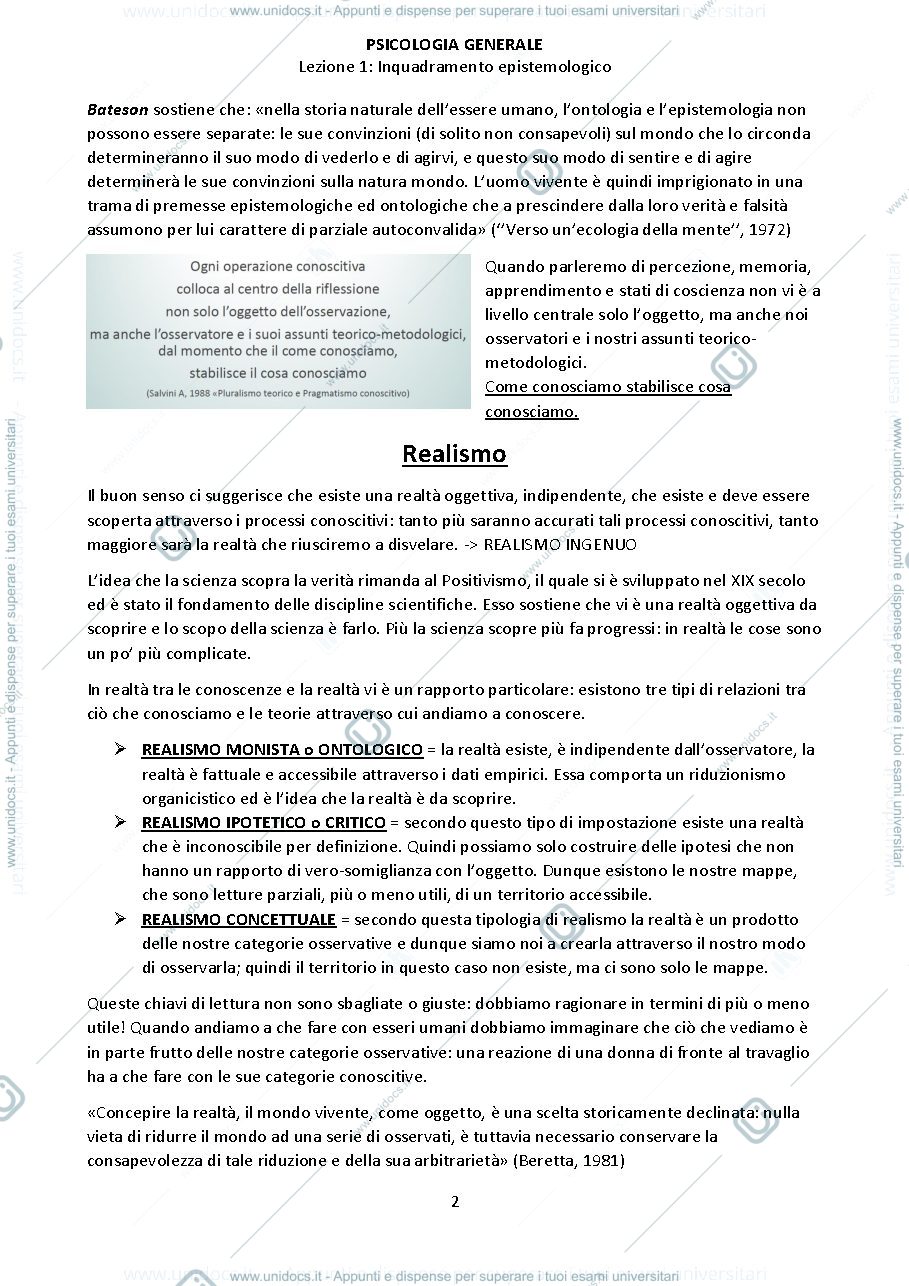 Anteprima pagina 2 — Psicologia Generale 