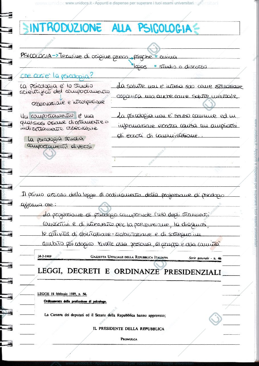 Anteprima pagina 1 — Introduzione alla psicologia 