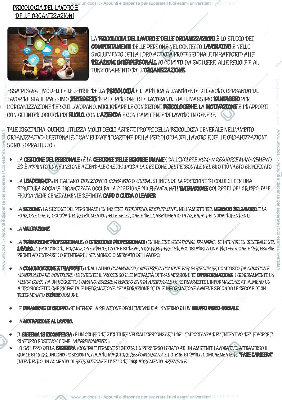 Anteprima pagina 1 — Psicologia del lavoro 