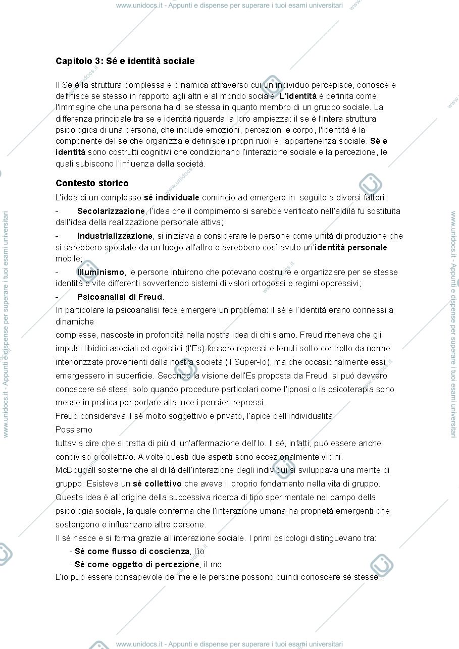 Anteprima pagina 1 — PSICOLOGIA SOCIALE - Capitolo 3
