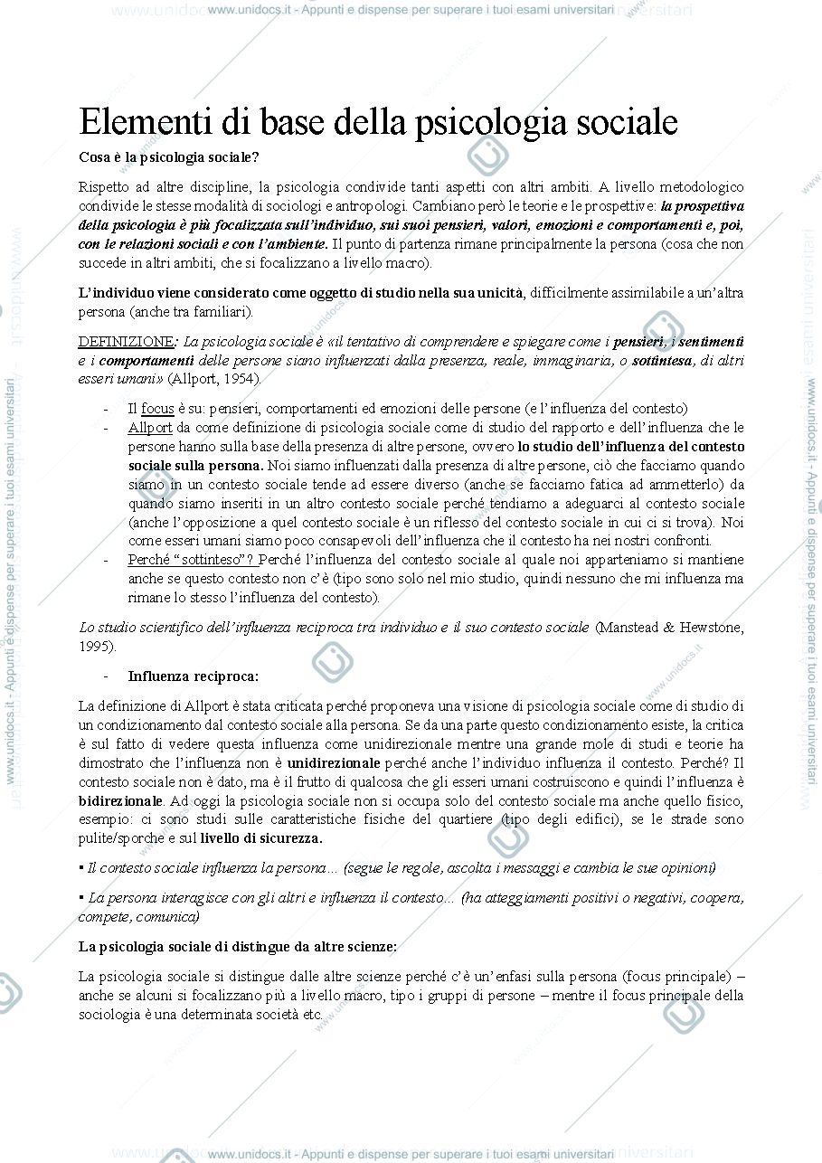 Anteprima pagina 1 — Psicologia sociale e della devianza
