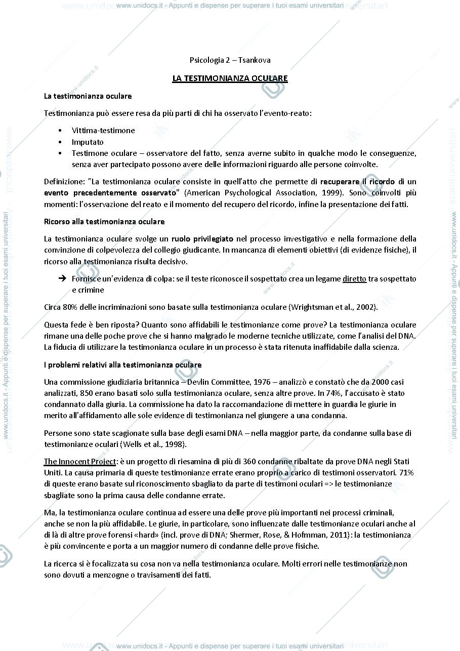Anteprima pagina 1 — Appunti Psicologia Sociale - Tzankova
