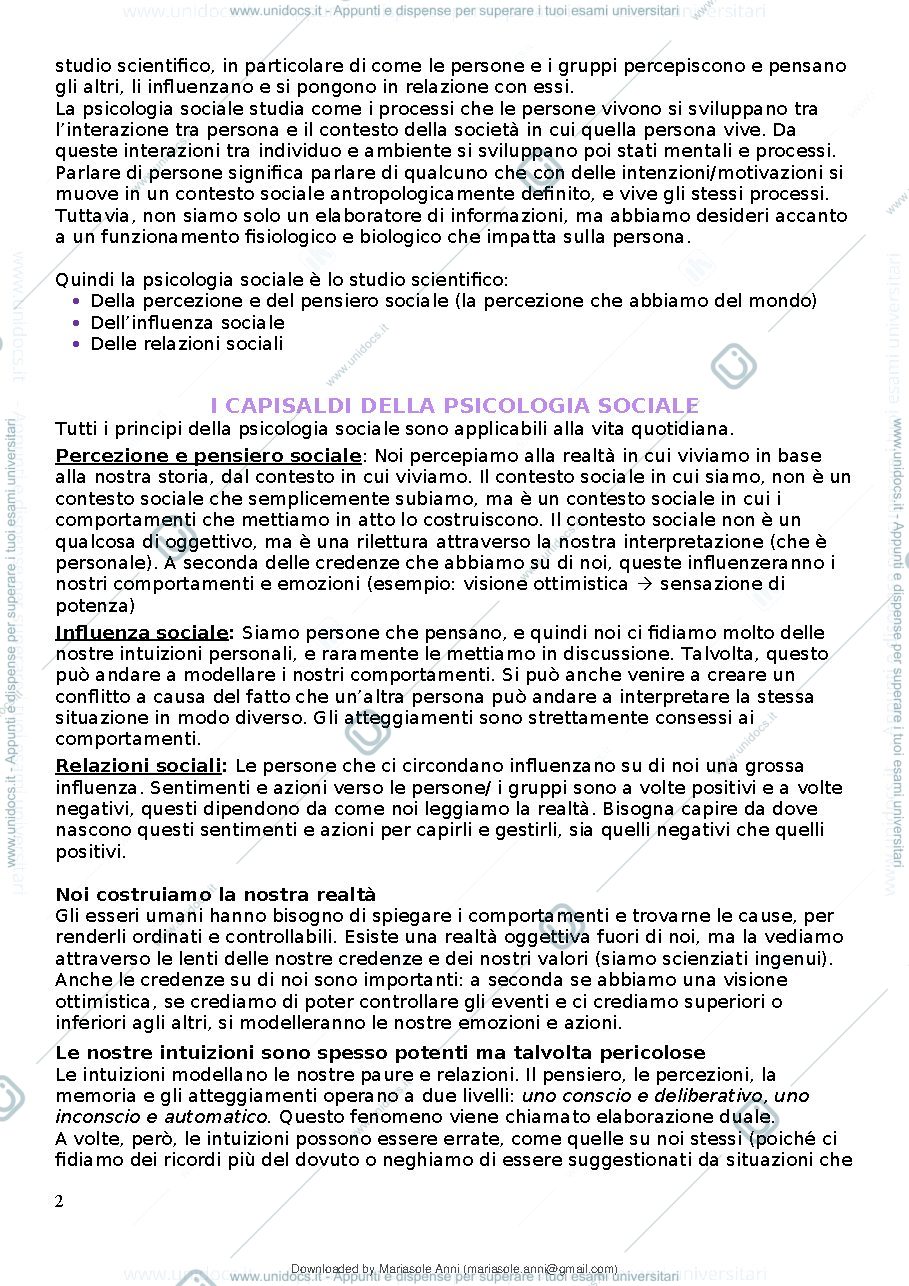 Anteprima pagina 3 — appunti psicologia sociale