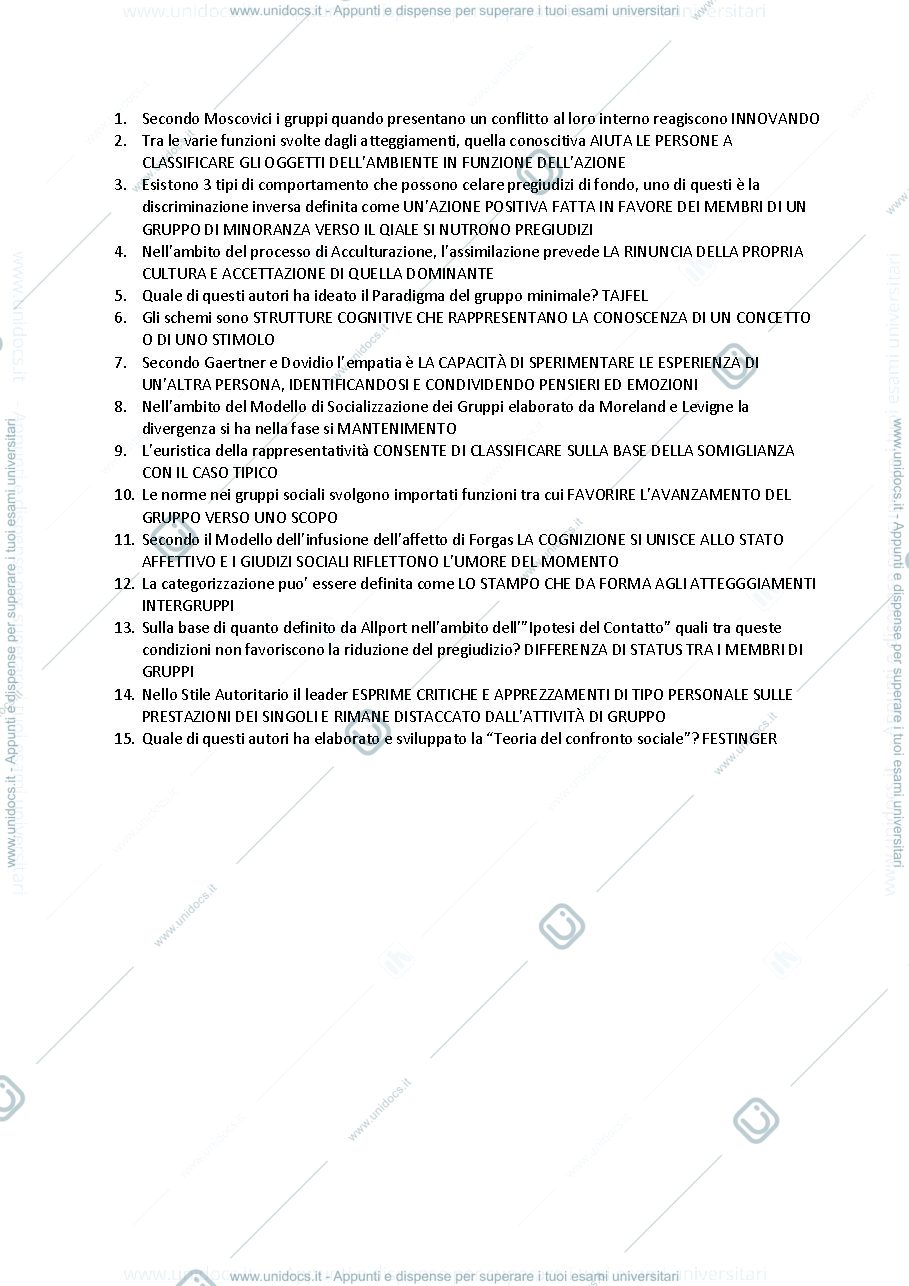 Anteprima pagina 1 — Psicologia Sociale