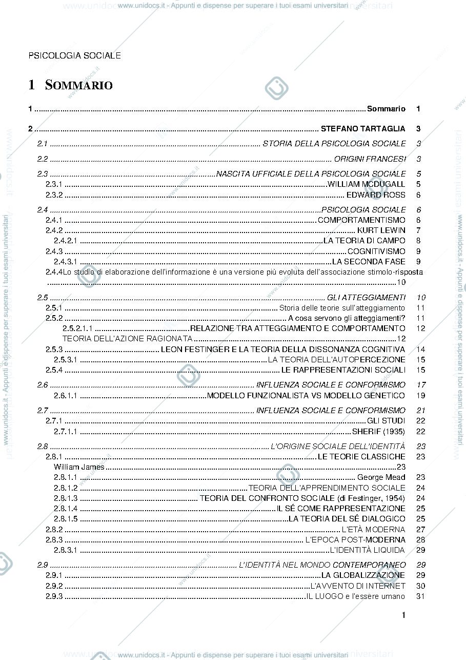 Anteprima pagina 1 — appunti di storia della psicologia con tartaglia e rollero