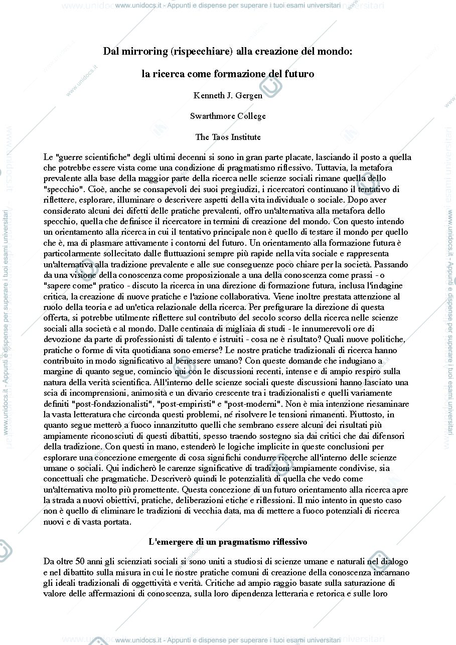 Anteprima pagina 1 — Traduzione dell'articolo 'From the mirroring to the future forming'