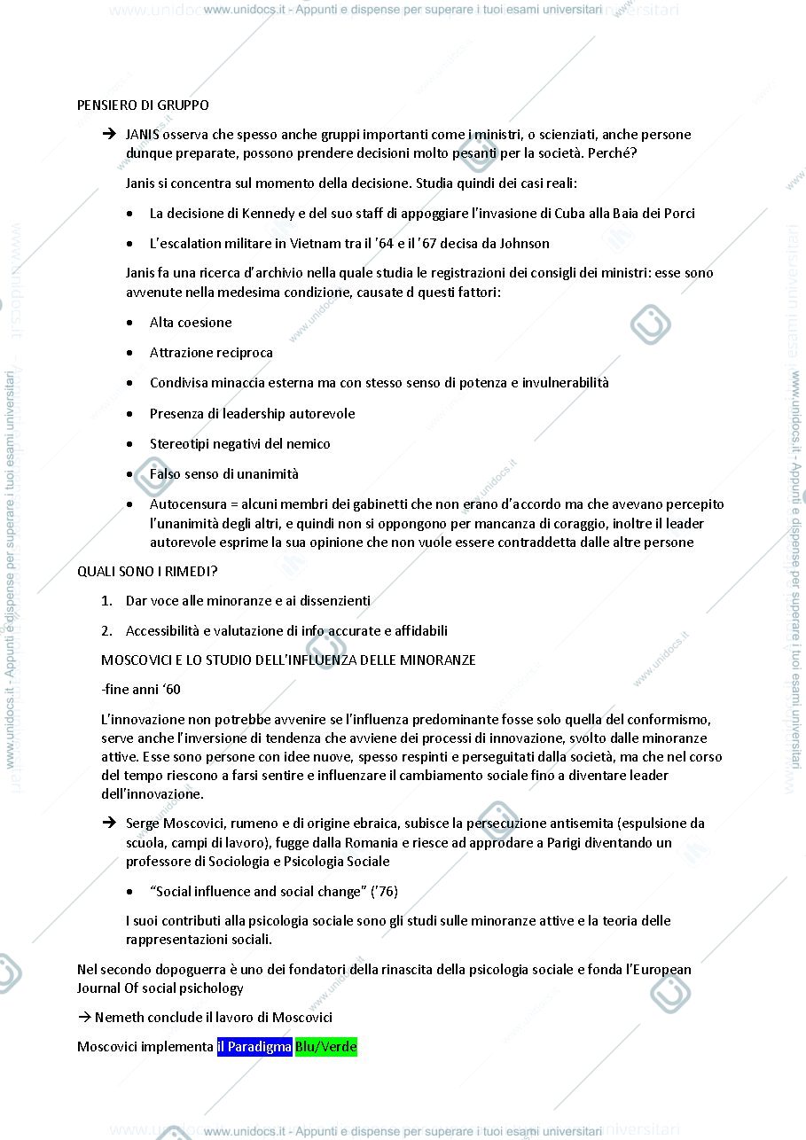 Anteprima pagina 1 — Dal Pensiero di gruppo agli Atteggiamenti 