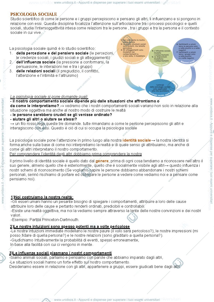 Anteprima pagina 1 — PSICOLOGIA SOCIALE 