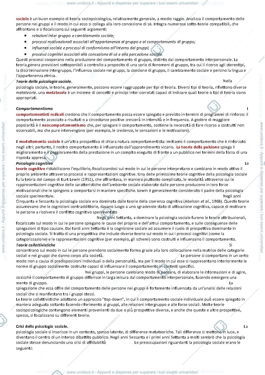 Anteprima pagina 3 — Riassunti libro psicologia sociale 