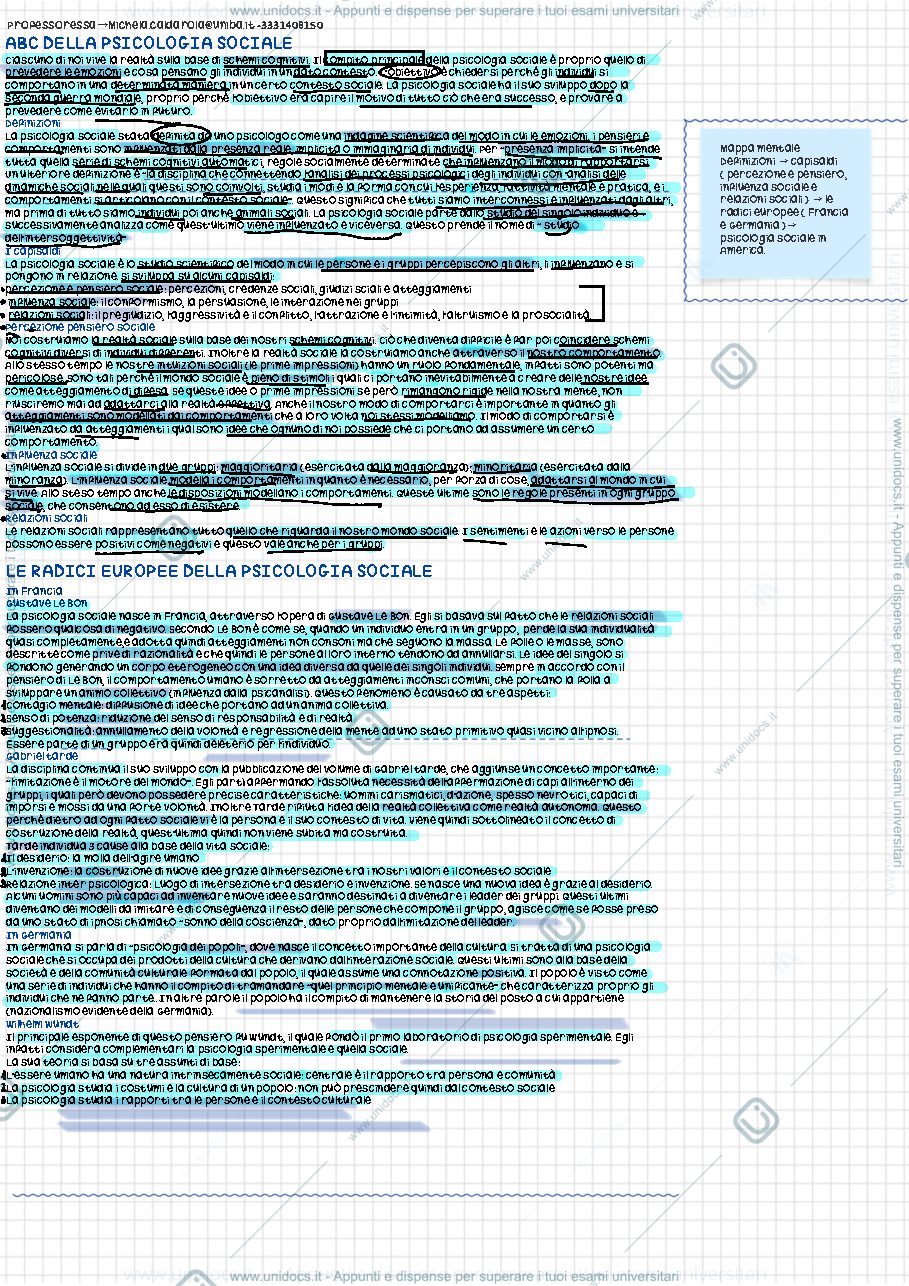Anteprima pagina 1 — Psicologia sociale