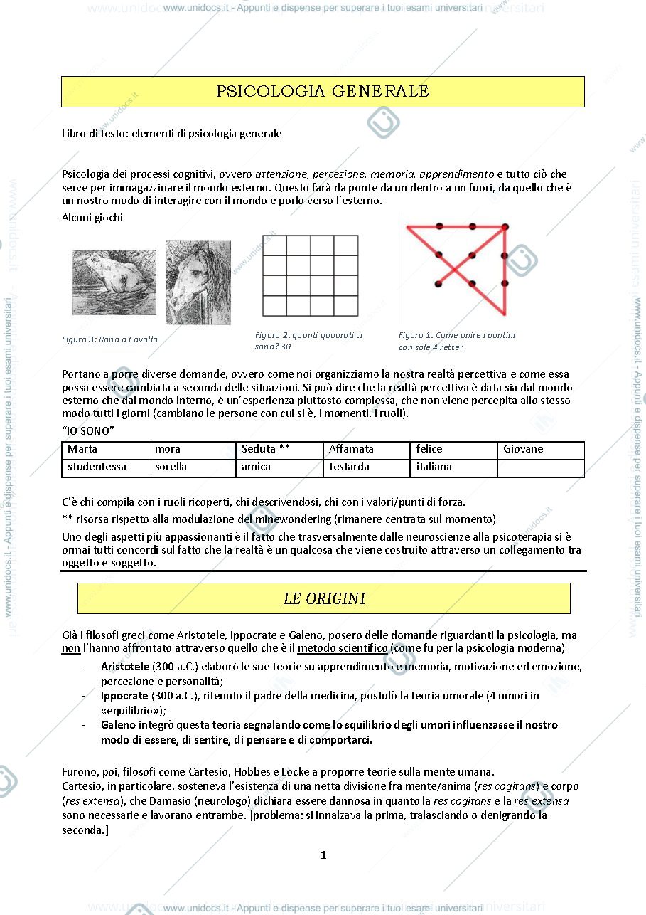 Anteprima pagina 1 — Psicologia generale