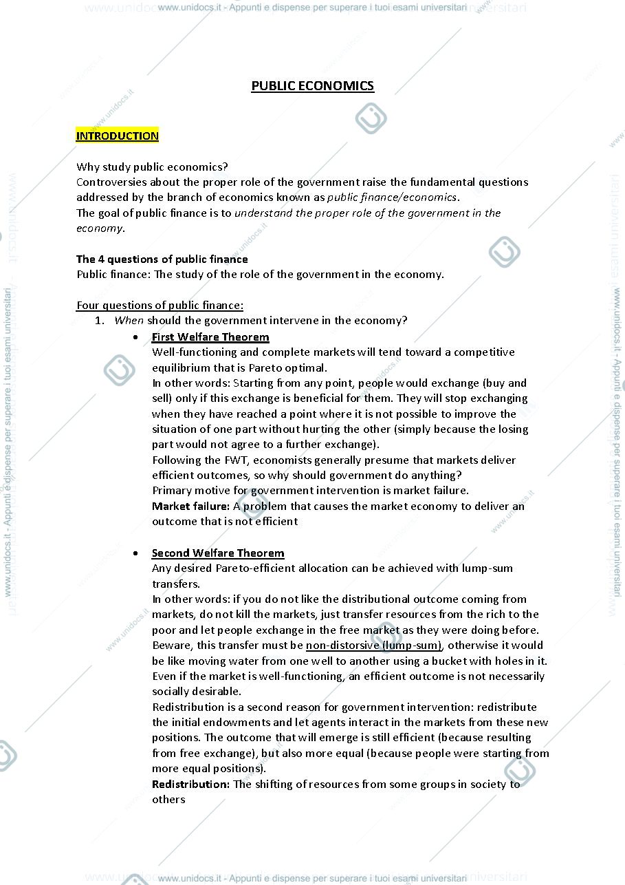 Anteprima pagina 1 — public economics 1 