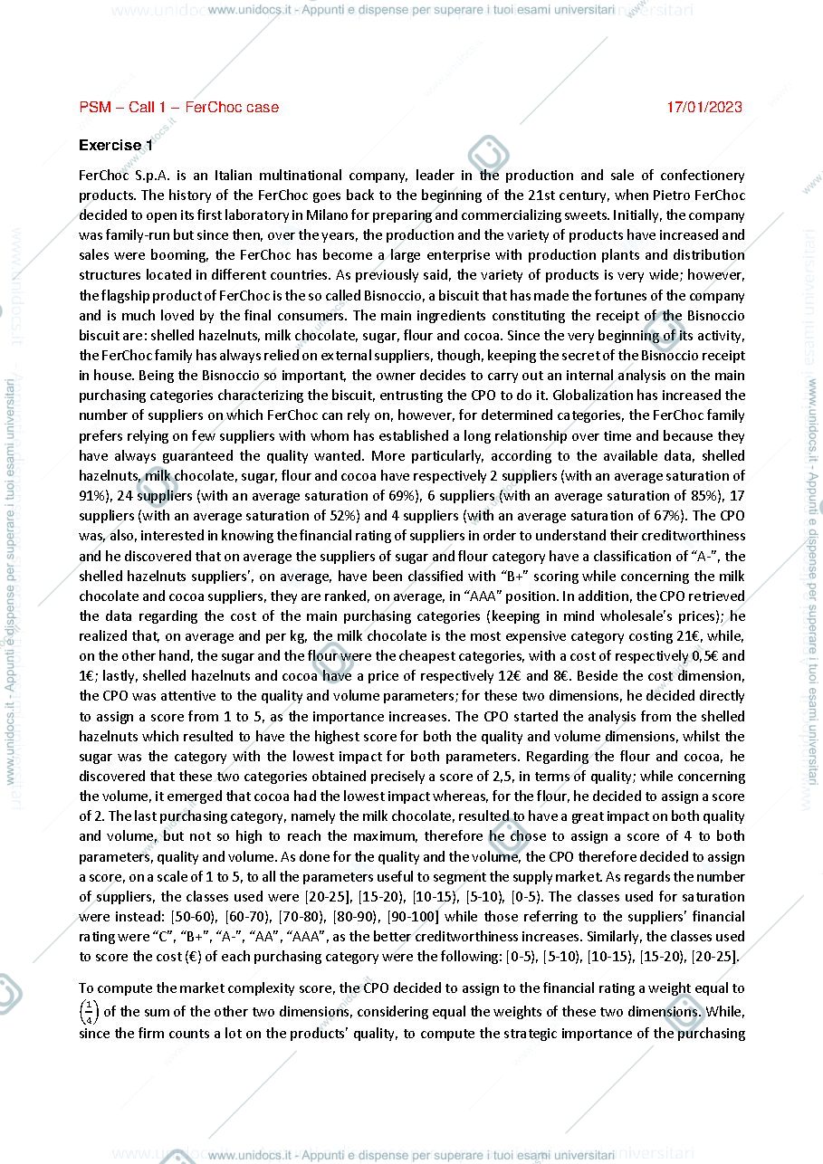Anteprima pagina 1 — esempio di Esame PSM 2023