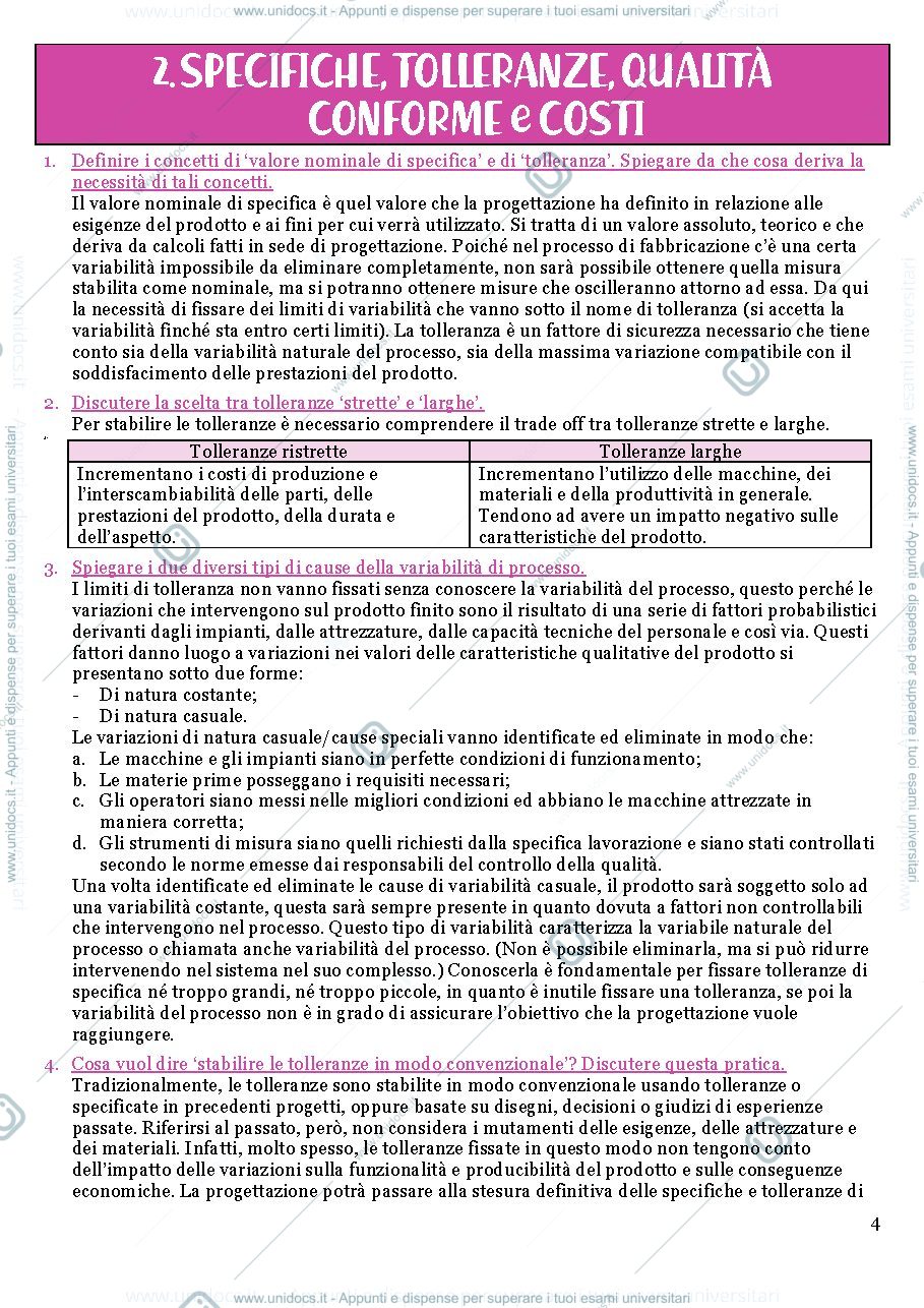 Anteprima pagina 4 — Domande di qualità e organizzazione