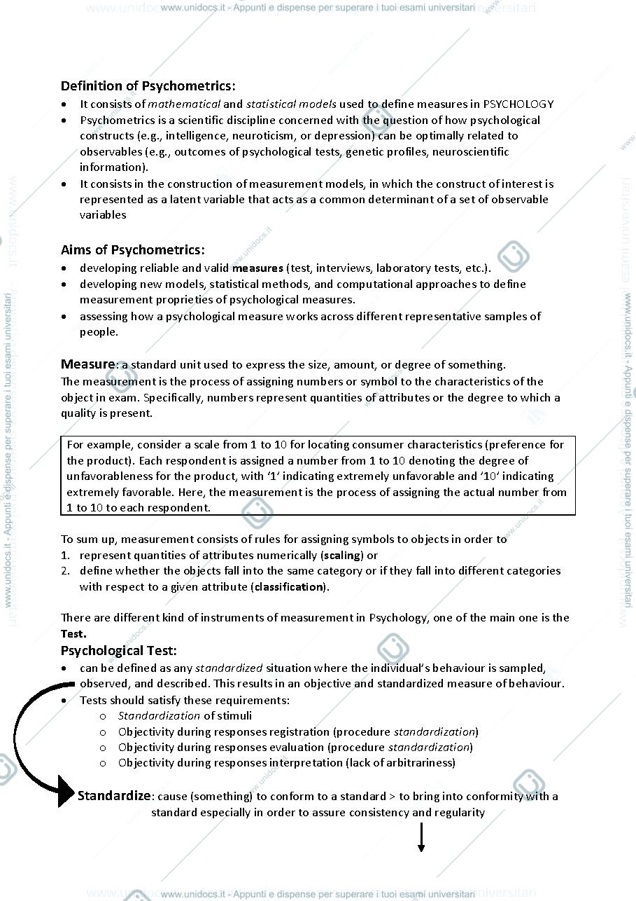 Anteprima pagina 1 — Psychometrics - Fossati