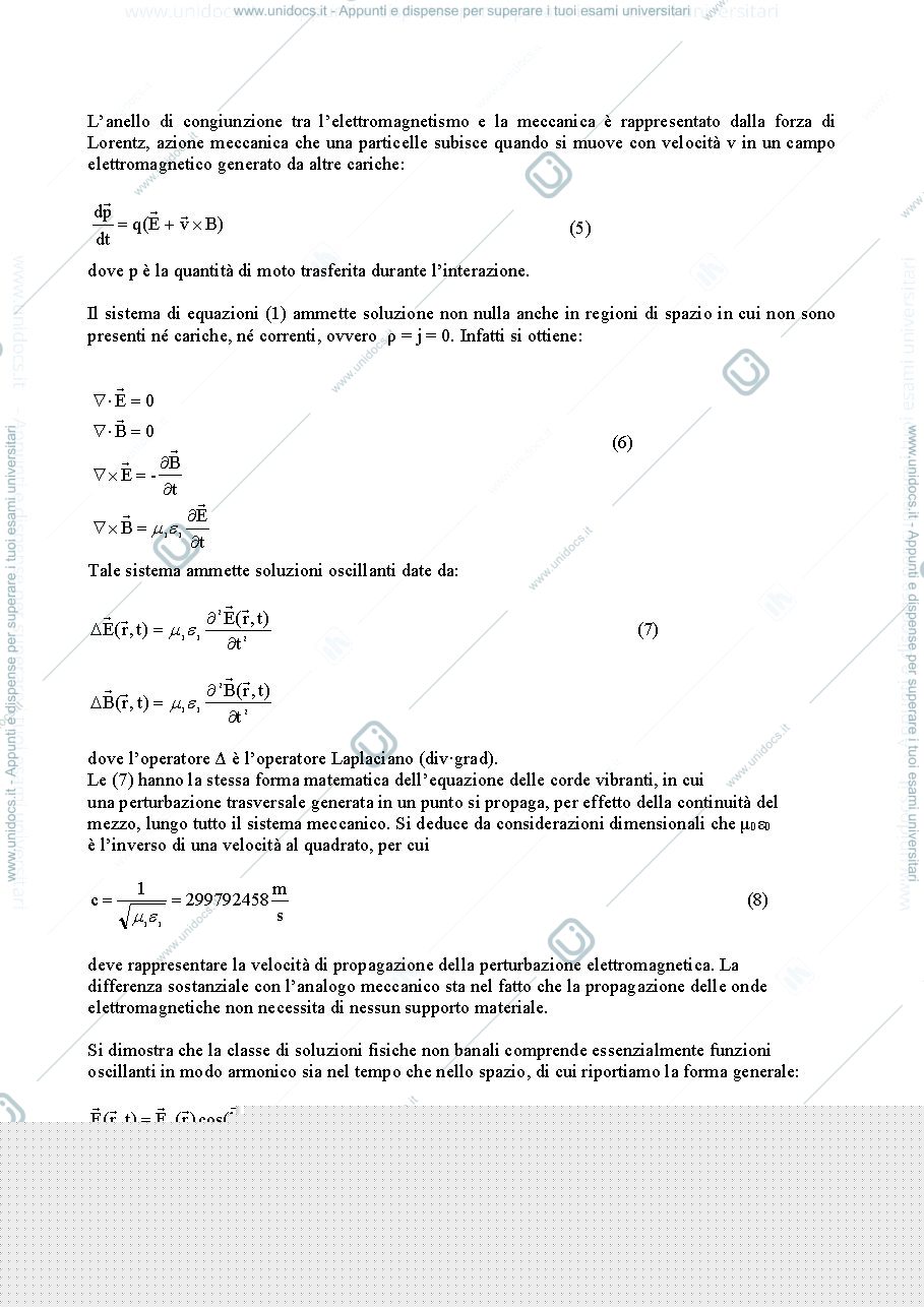 Anteprima pagina 2 — Cenni di onde elettromagnetiche