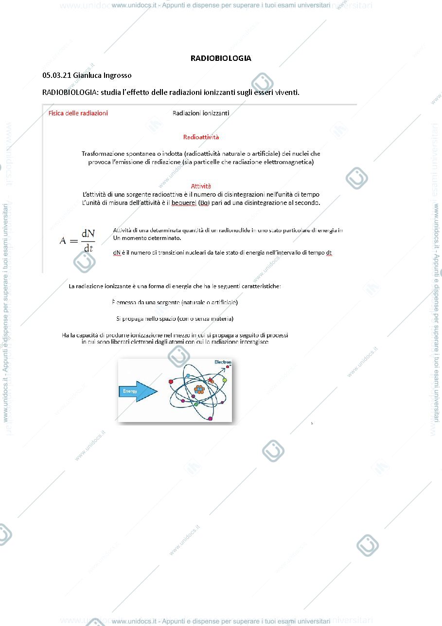 Anteprima pagina 1 — radiobiologia