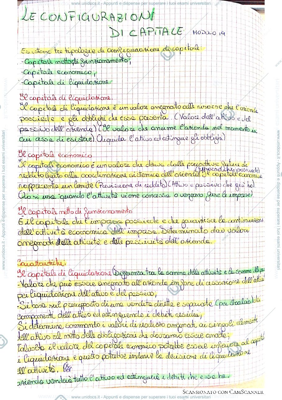Anteprima pagina 1 — Le tipologie di capitale