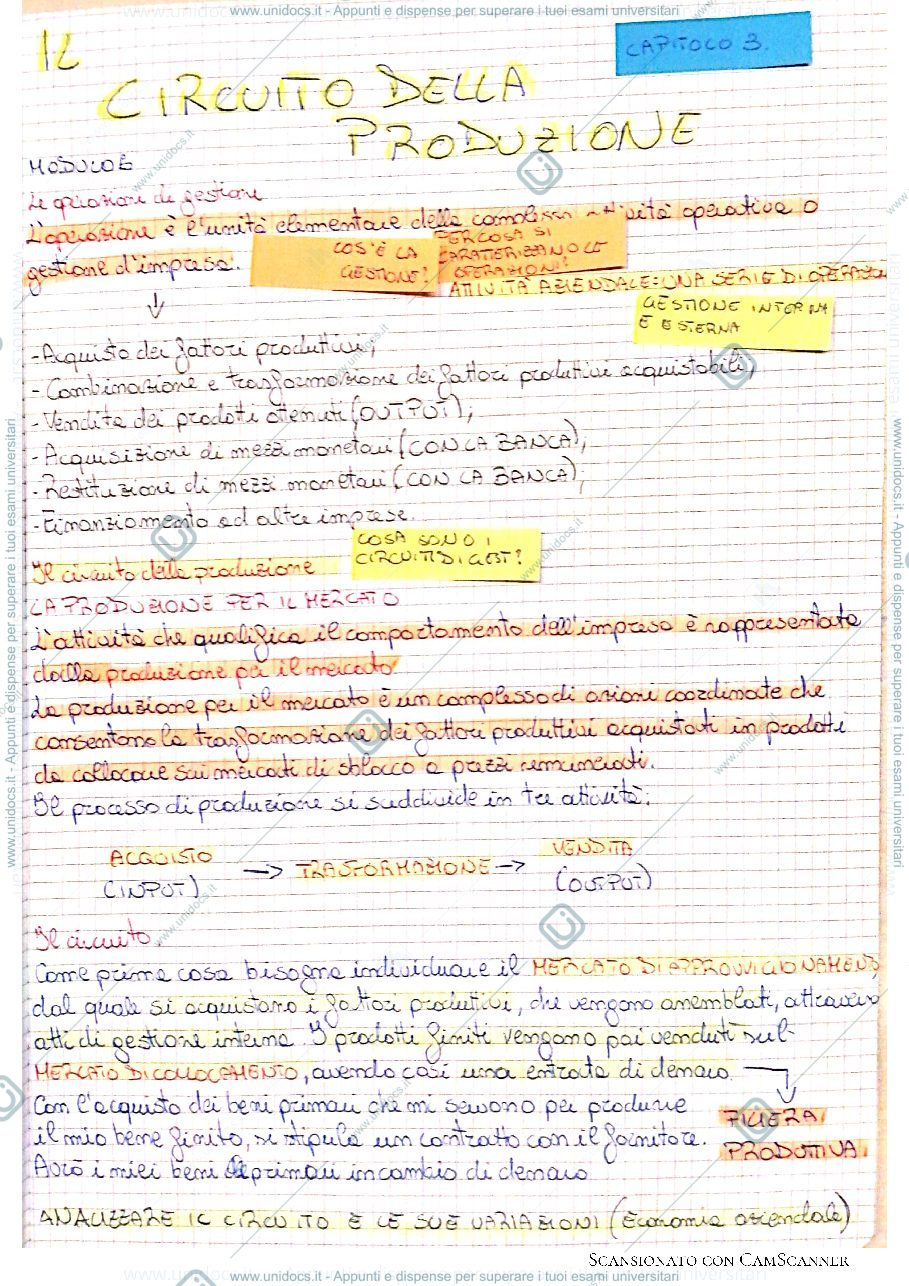 Anteprima pagina 1 — Il circuito della produzione
