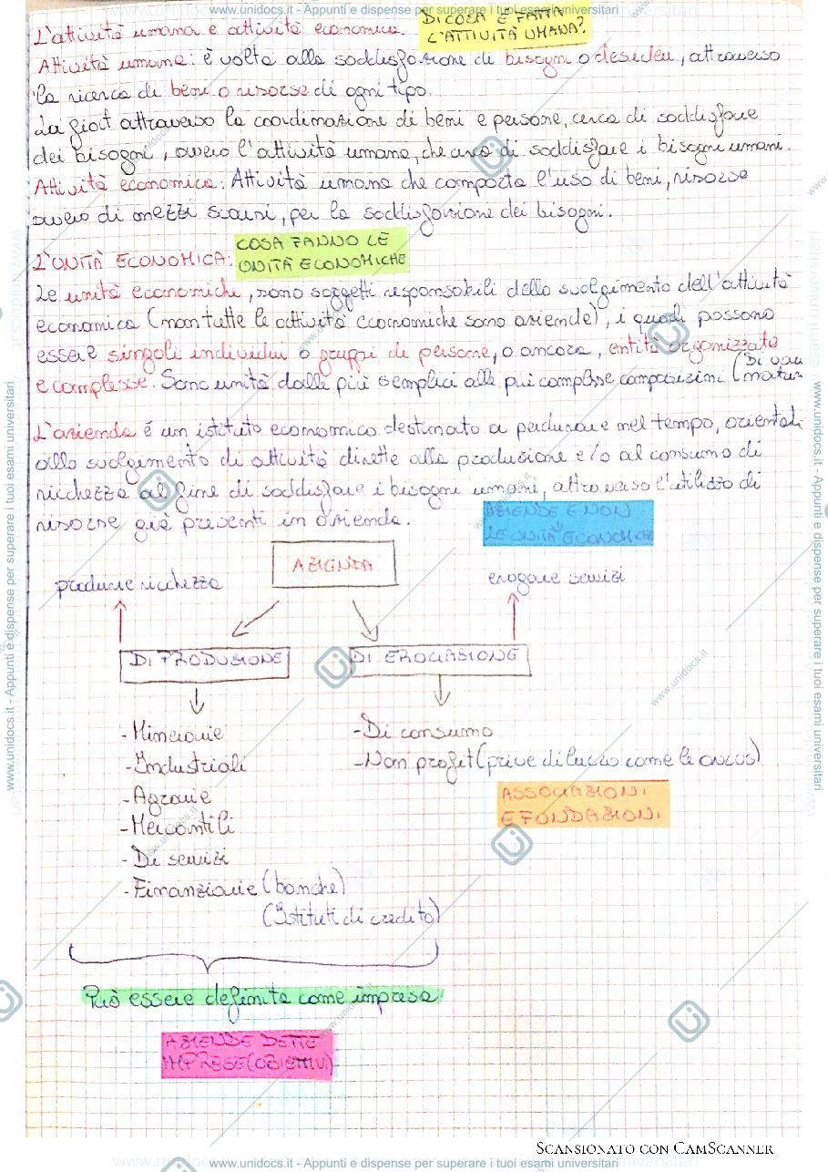 Anteprima pagina 2 — L'Economia aziendale e il concetto di azienda
