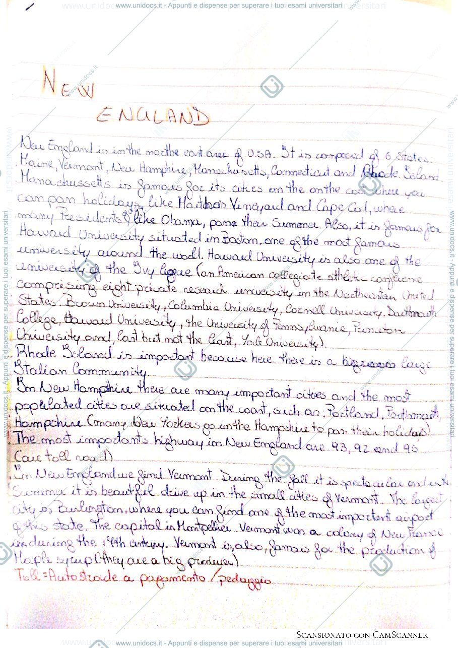 Anteprima pagina 1 — INGLESE-New England