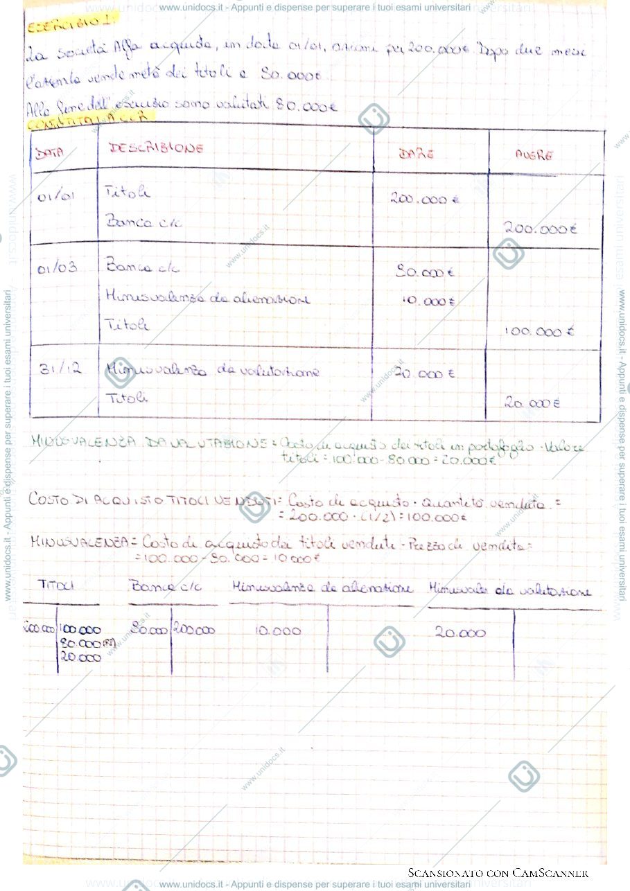 Anteprima pagina 2 — La rilevazione contabile dei titoli azionari