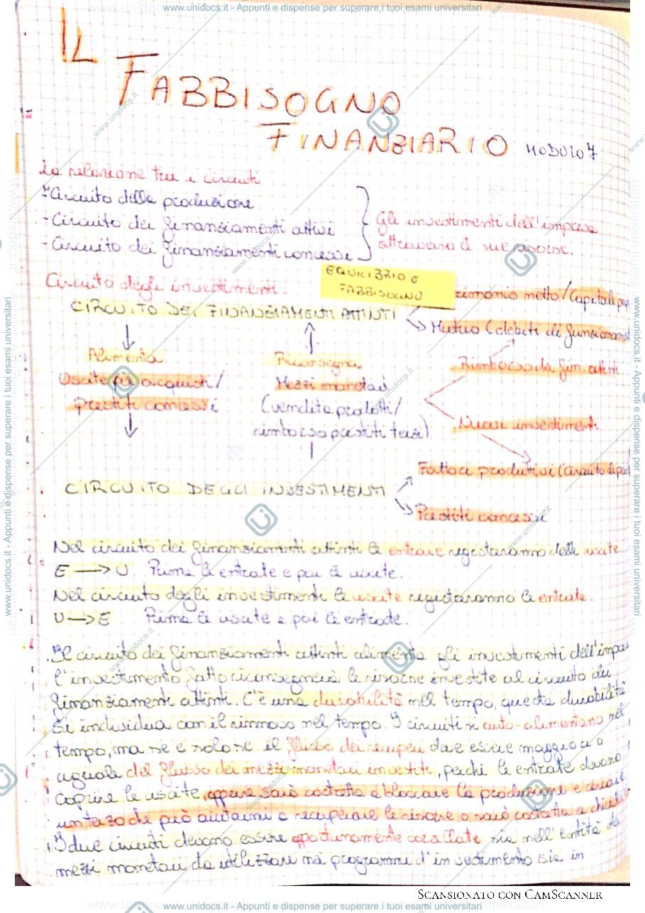 Anteprima pagina 1 — Il fabbisogno finanziario