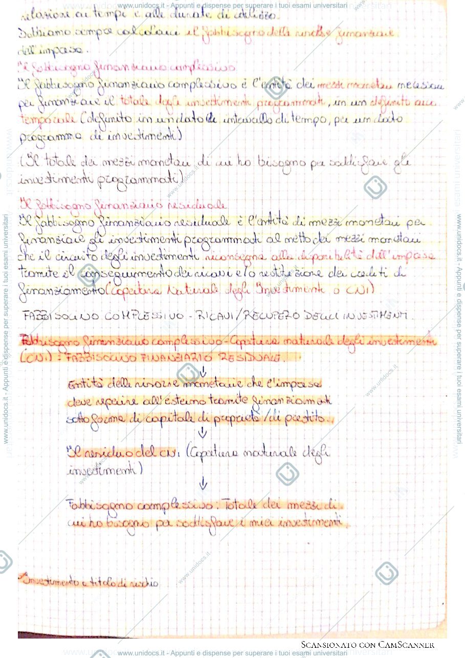 Anteprima pagina 2 — Il fabbisogno finanziario