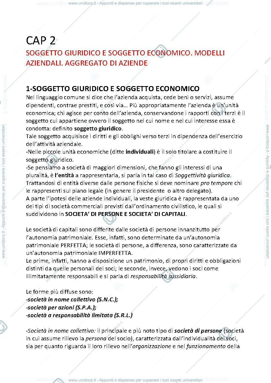 Anteprima pagina 1 — Economia aziendale