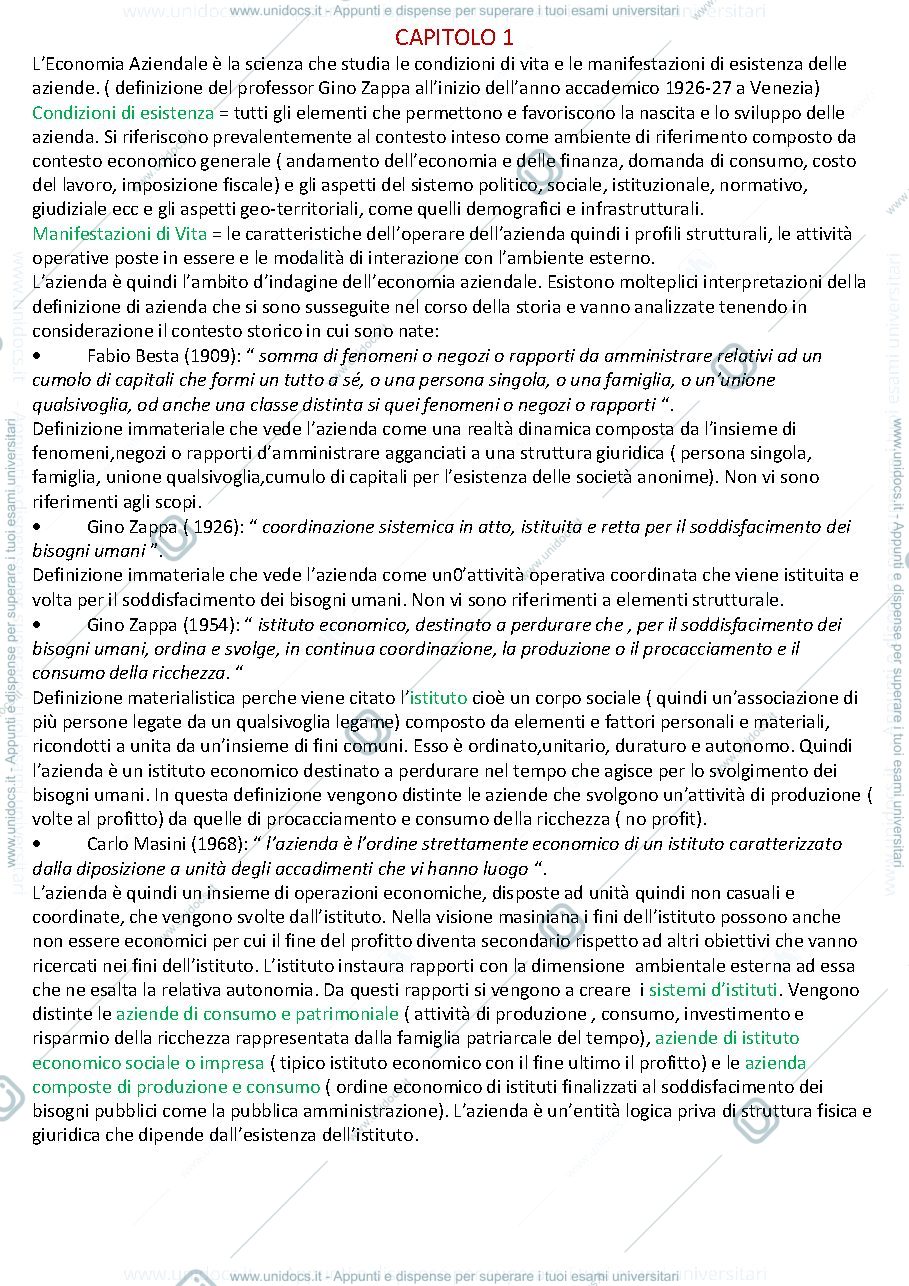 Anteprima pagina 1 — riassunto materiale didattico ragioneria 1